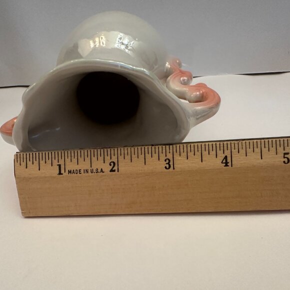 Vintage Three Glazed Floral Vases White Pink and Green - Picture 9 of 9